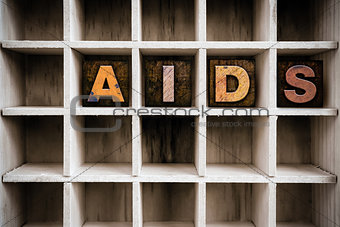 AIDS Concept Wooden Letterpress Type in Draw
