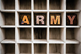 Army Concept Wooden Letterpress Type in Draw