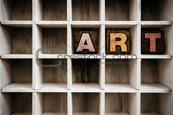 Art Concept Wooden Letterpress Type in Draw