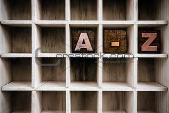 A-Z Concept Wooden Letterpress Type in Draw