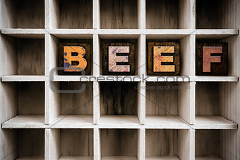 Beef Concept Wooden Letterpress Type in Draw
