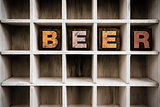 Beer Concept Wooden Letterpress Type in Draw