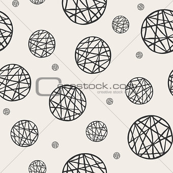 Seamless pattern with sketch circles.