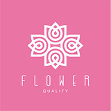 Simple and graceful floral monogram design template, Elegant lineart logo design, vector illustration