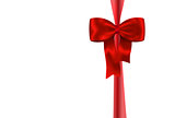 Red gift ribbon with luxurious bow