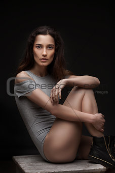 sexy women posing on dark background