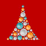 Bright abstract fir tree from Christmas balls