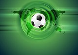 Green football abstract background with world map
