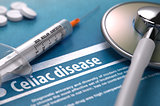 Diagnosis - Celiac disease. Medical Concept.