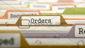File Folder Labeled as Orders.