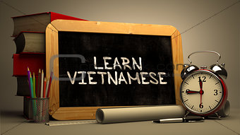 Learn Vietnamese - Chalkboard with Motivational Quote.