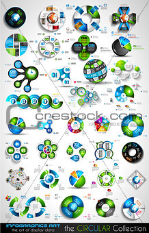 Vector Circular Infographics BIG collection for your graphs
