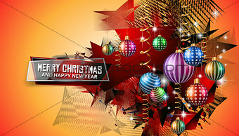 Merry Christmas Seasonal Background for your greeting cards,