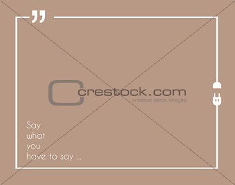 Quotation Mark Frame with Flat style and space for text.