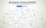 Business Development concept wih Doodle design style