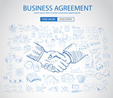 Business Agreement concept wih Doodle design style