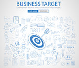 Business Target Concept with Doodle design style