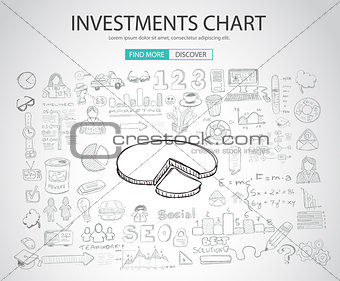 Investment Chart concept with Doodle design style