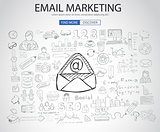 Email Marketing concept with Doodle design style