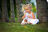 portrait of a little girl in the park