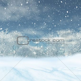 3D snowy landscape