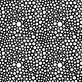 Abstract Black Hand Sketched Circles Seamless Background Pattern