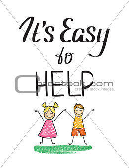 It is easy to help charity quote with happy kids