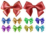 Set with bow on white background