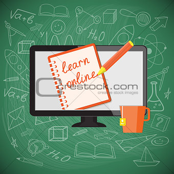 Flat design  for online education