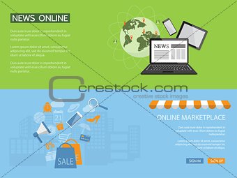 design for website of news, shop, store online