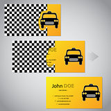 Two piece taxi business card with cab