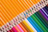 Color pencils background. close up of pencil color