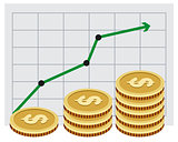 Investing money. Money growth graph