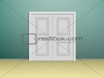 double-wing white doors