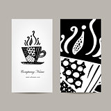 Business card template, coffee cup design