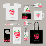 Corporate business cards, strawberry design