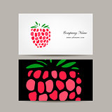 Business card template, raspberry design