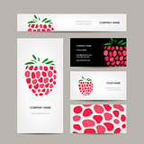 Business cards collection, raspberry design
