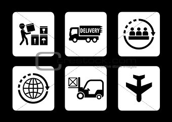 logistics concept icons set