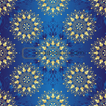 Seamless dark blue vintage pattern