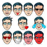 Set Emoji emotions men