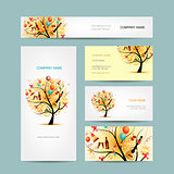 Business cards design, holiday tree