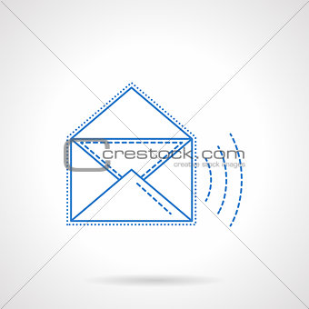 E-mail blue flat line vector icon