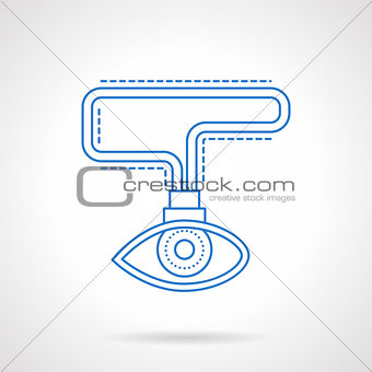 Person search flat blue line vector icon