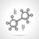 Molecule flat line vector icon