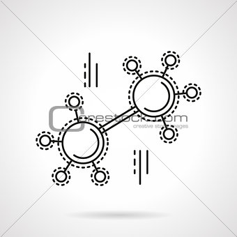 Molecule flat line vector icon