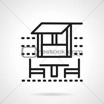 Outdoor cafe black simple line vector icon
