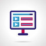 Blue and pink vector icon for video
