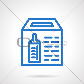 Simple blue line donation box vector icon