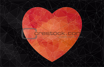 Abstract heart-shaped banner
